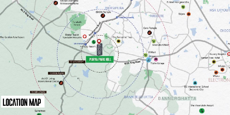 Purva Park Hill Location Map